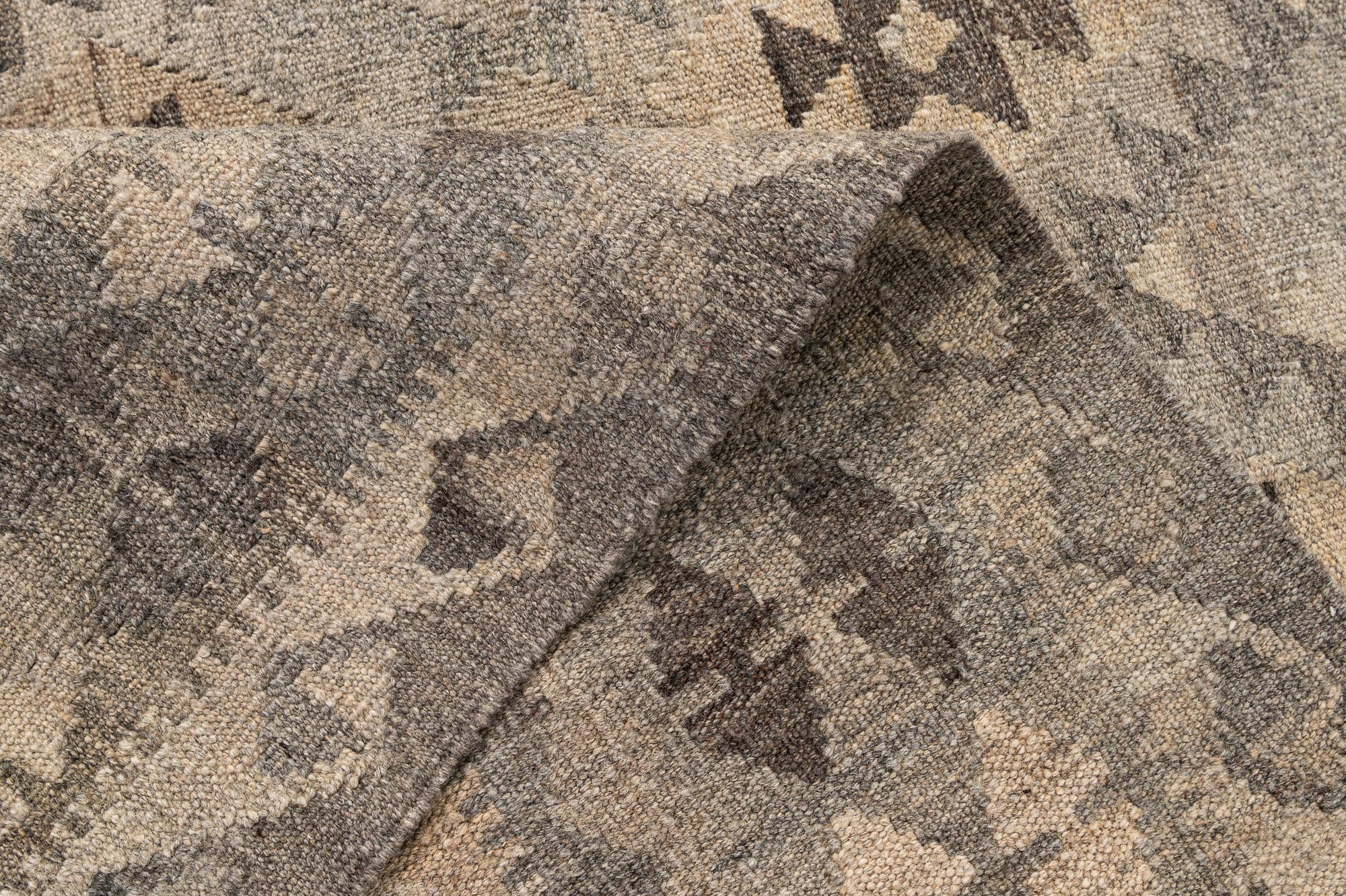5' x 6' 8 Hand Woven Kilim Maymana Wool Rug