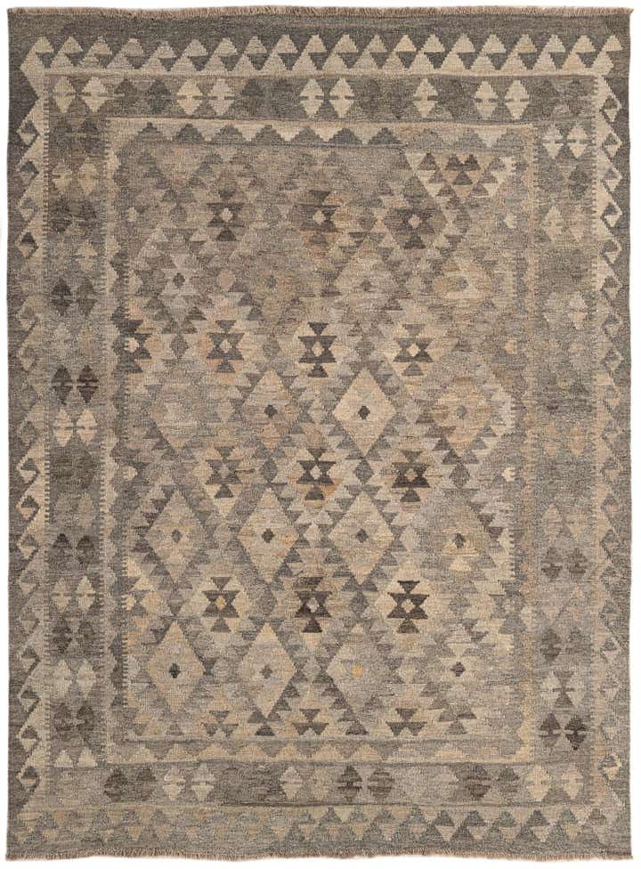 5' x 6' 8 Hand Woven Kilim Maymana Wool Rug