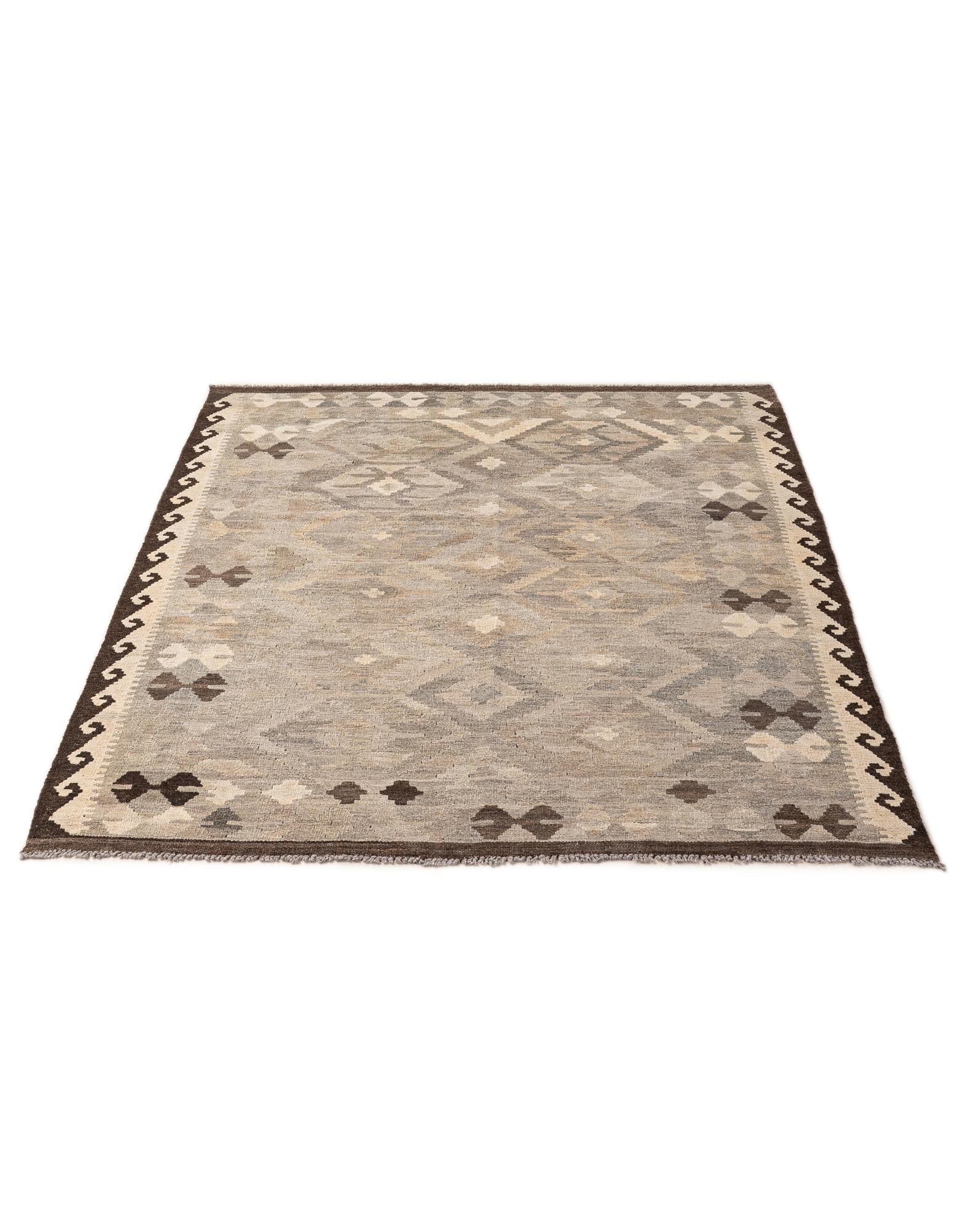 5' x 6' 8 Hand Woven Kilim Maymana Wool Rug
