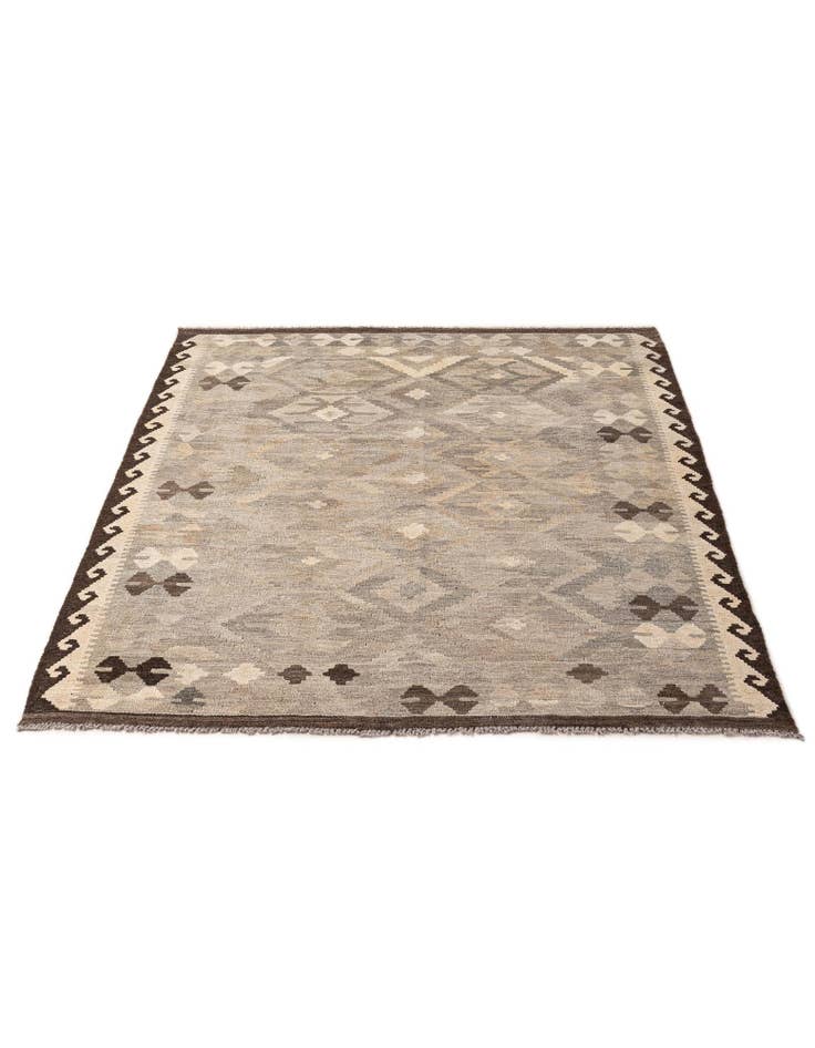 Detail image of 5' x 6' 8 Hand Woven Kilim Maymana Wool Rug