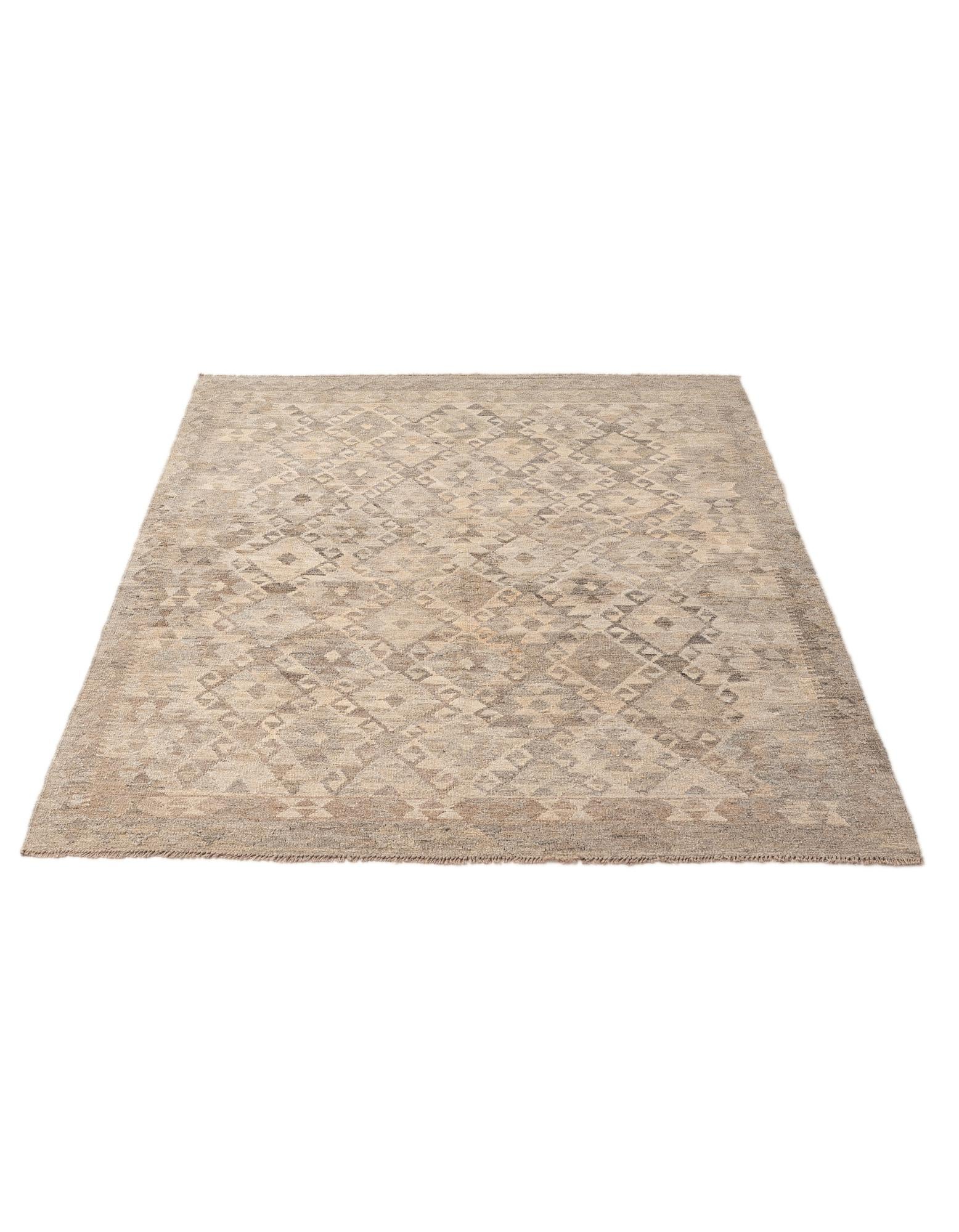 5' x 6' 8 Hand Woven Kilim Maymana Wool Rug