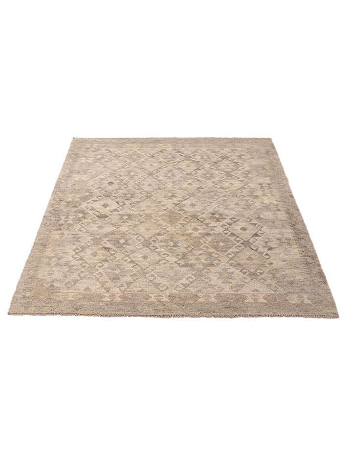 5' x 6' 8 Hand Woven Kilim Maymana Wool Rug