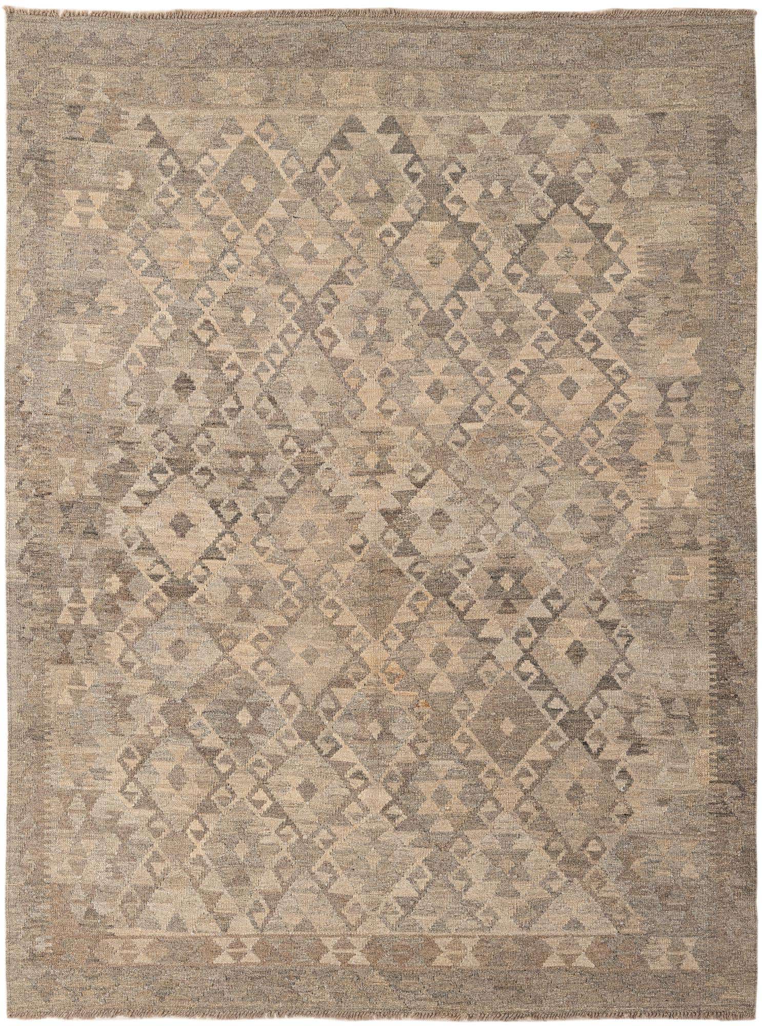 5' x 6' 8 Hand Woven Kilim Maymana Wool Rug