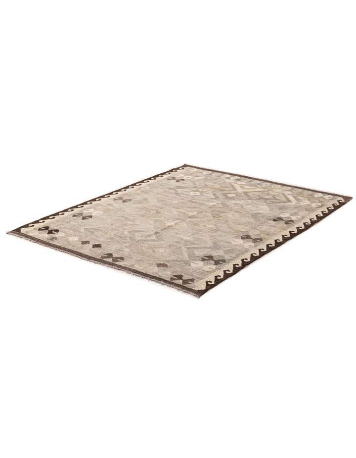 4' 11 x 6' 5 Hand Woven Kilim Maymana Wool Rug