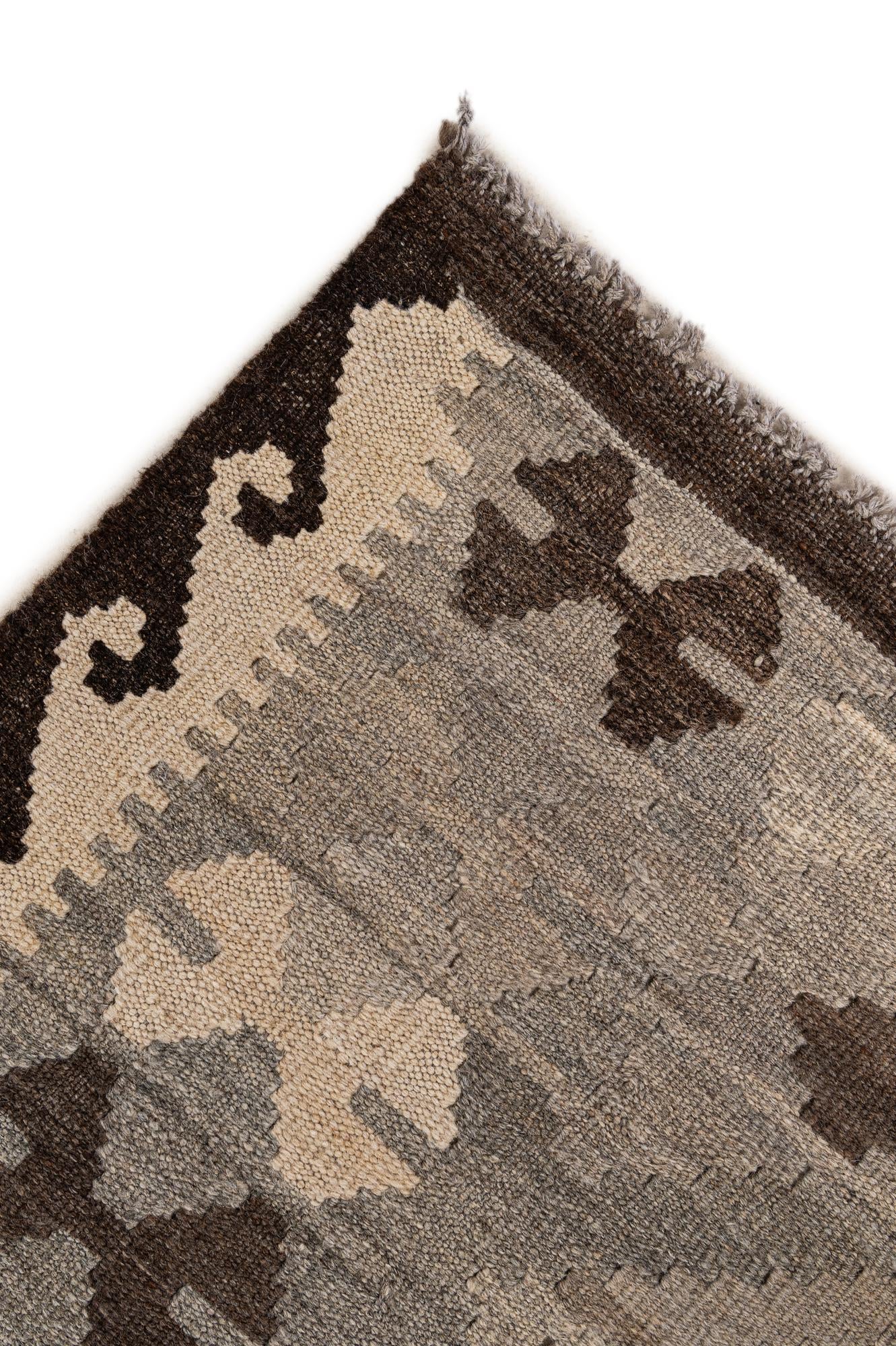 4' 11 x 6' 5 Hand Woven Kilim Maymana Wool Rug
