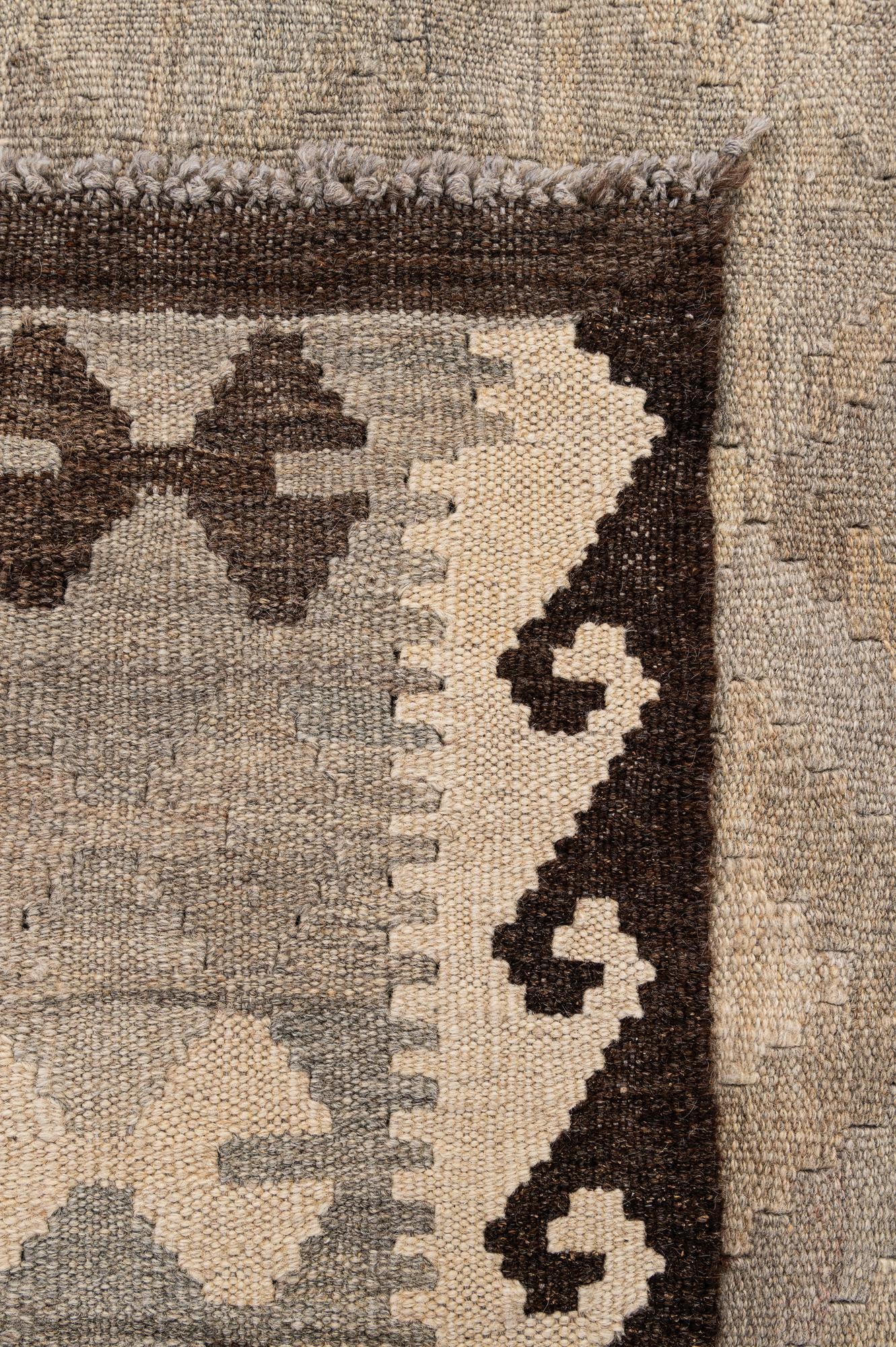 4' 11 x 6' 5 Hand Woven Kilim Maymana Wool Rug