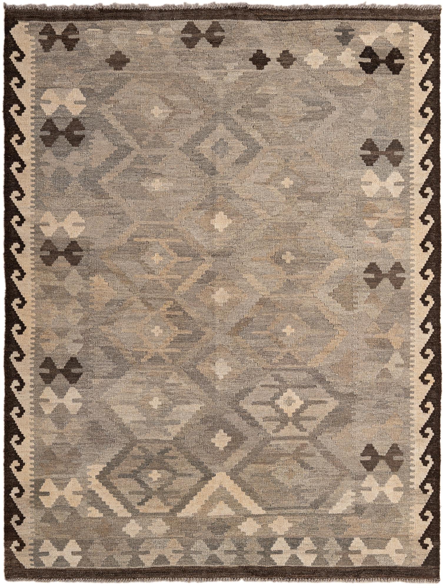 4' 11 x 6' 5 Hand Woven Kilim Maymana Wool Rug