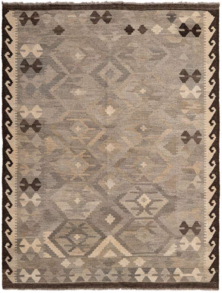4' 11 x 6' 5 Hand Woven Kilim Maymana Wool Rug