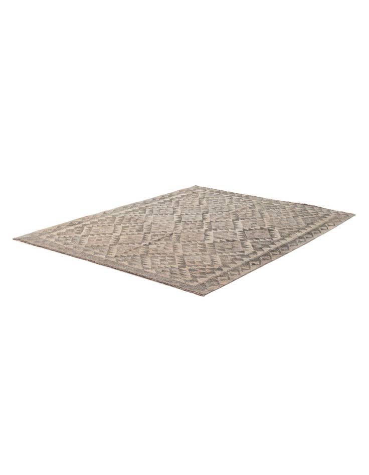 Detail image of 5' 1 x 6' 6 Hand Woven Kilim Maymana Wool Rug