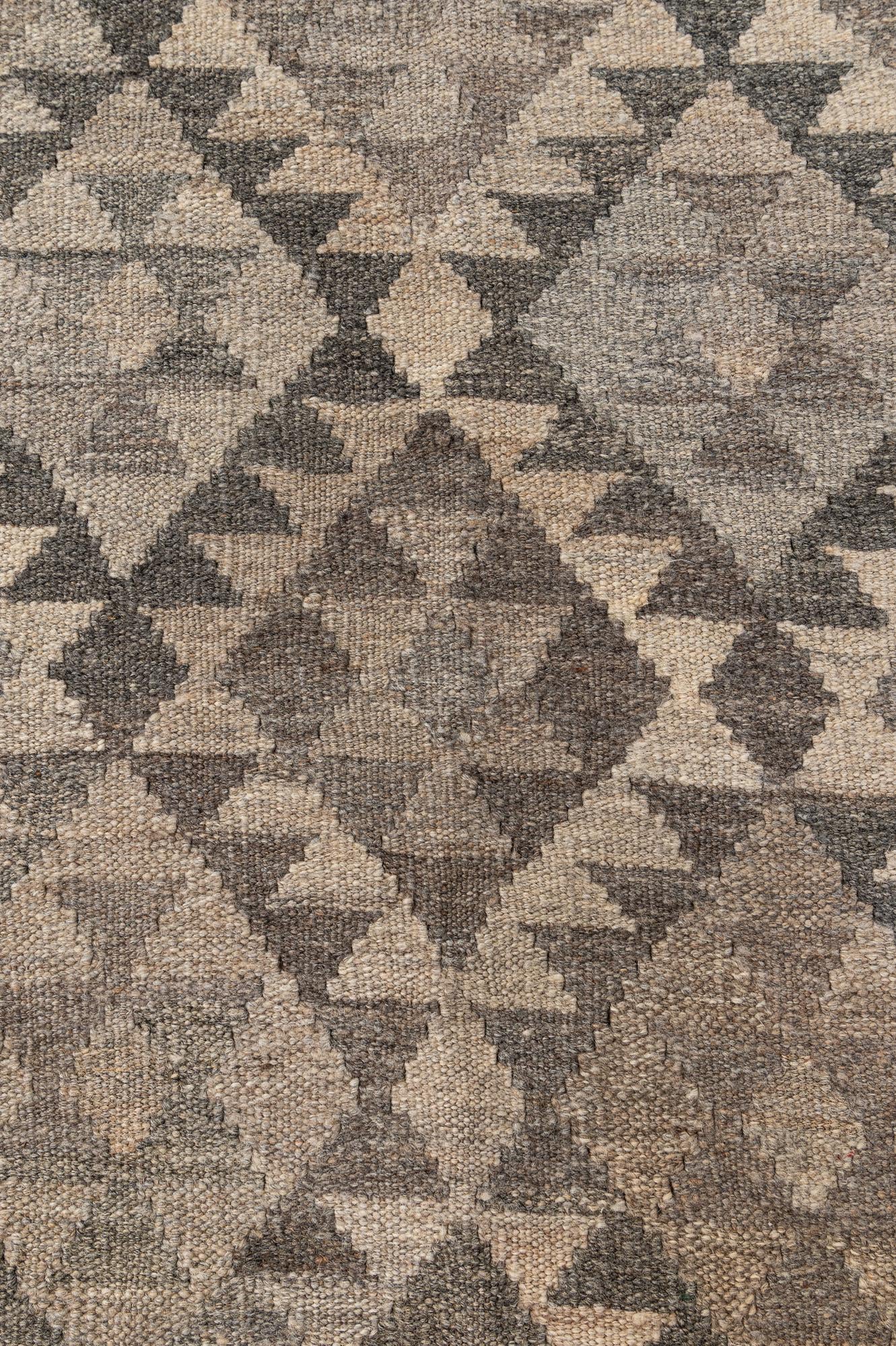 5' 1 x 6' 6 Hand Woven Kilim Maymana Wool Rug