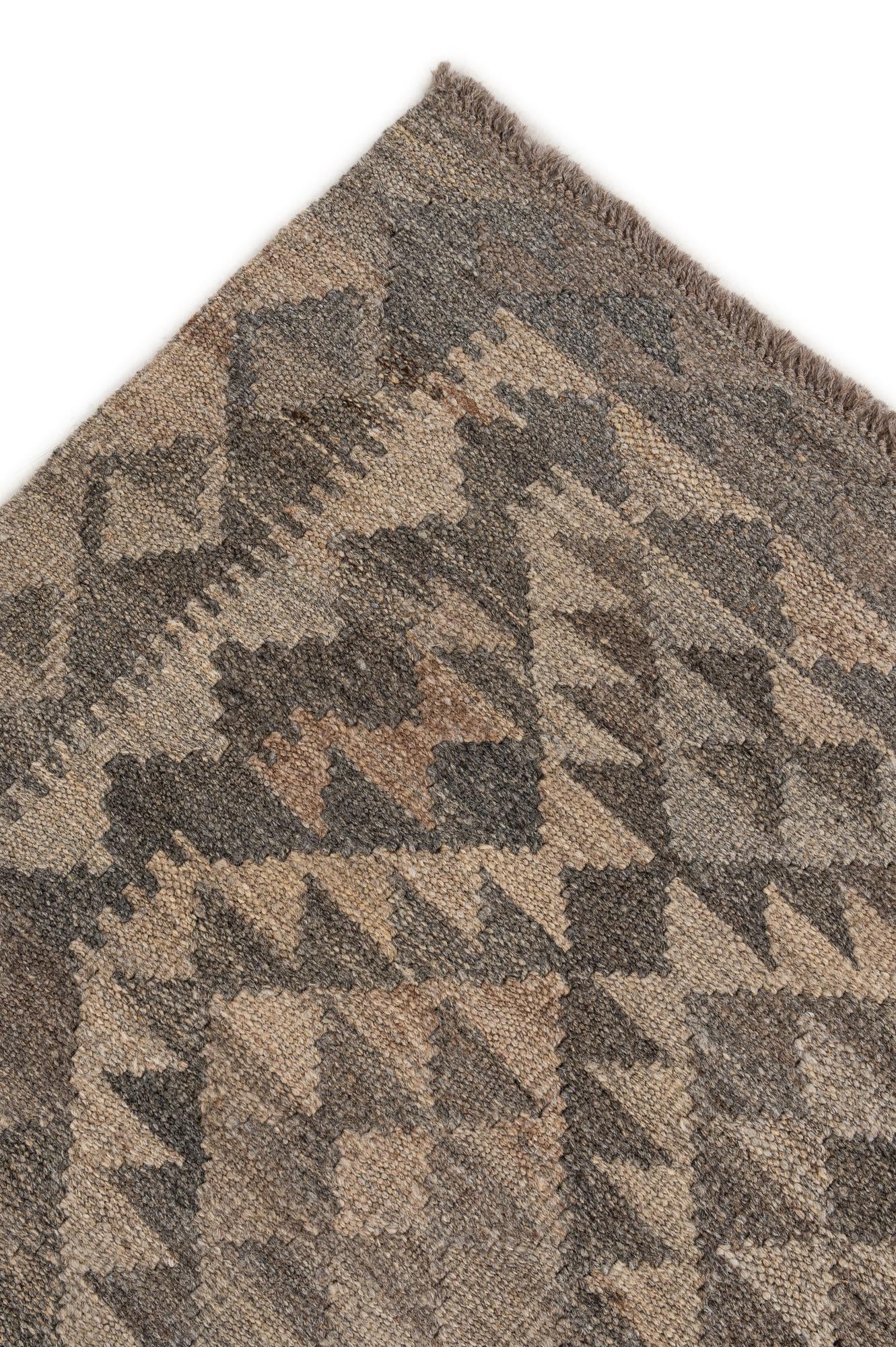 5' 1 x 6' 6 Hand Woven Kilim Maymana Wool Rug