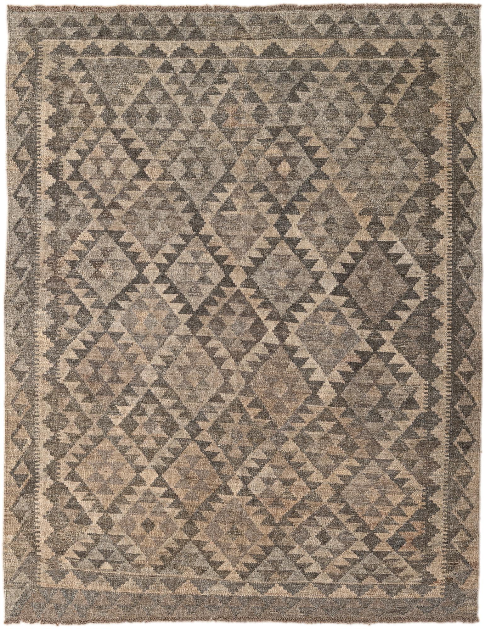 5' 1 x 6' 6 Hand Woven Kilim Maymana Wool Rug