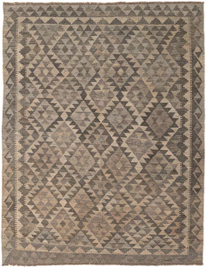 5' 1 x 6' 6 Hand Woven Kilim Maymana Wool Rug