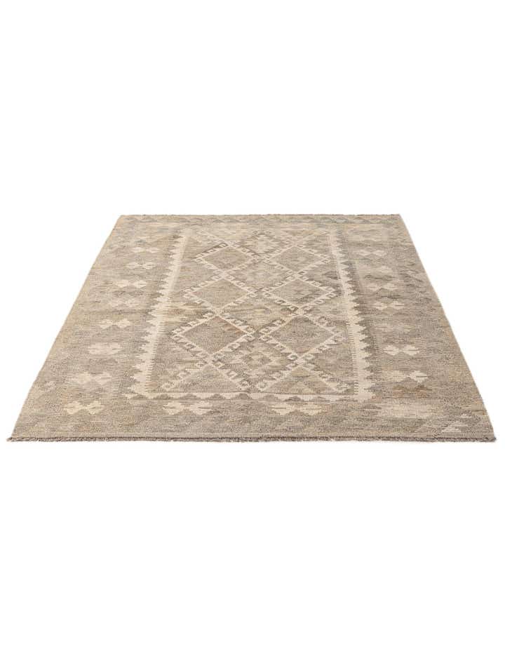 5' x 6' 8 Hand Woven Kilim Maymana Wool Rug