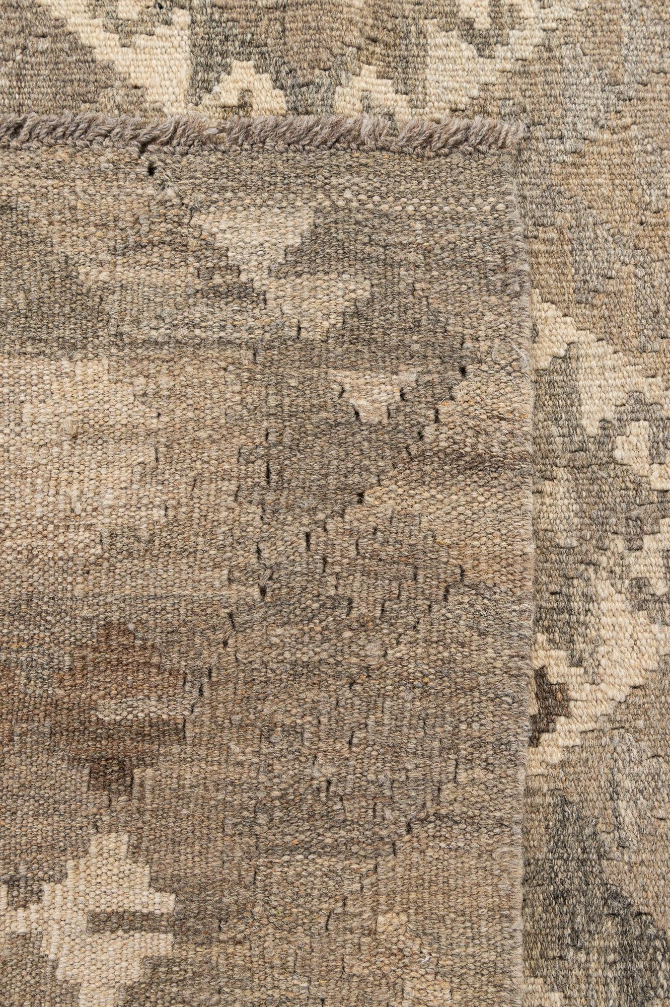 5' x 6' 8 Hand Woven Kilim Maymana Wool Rug