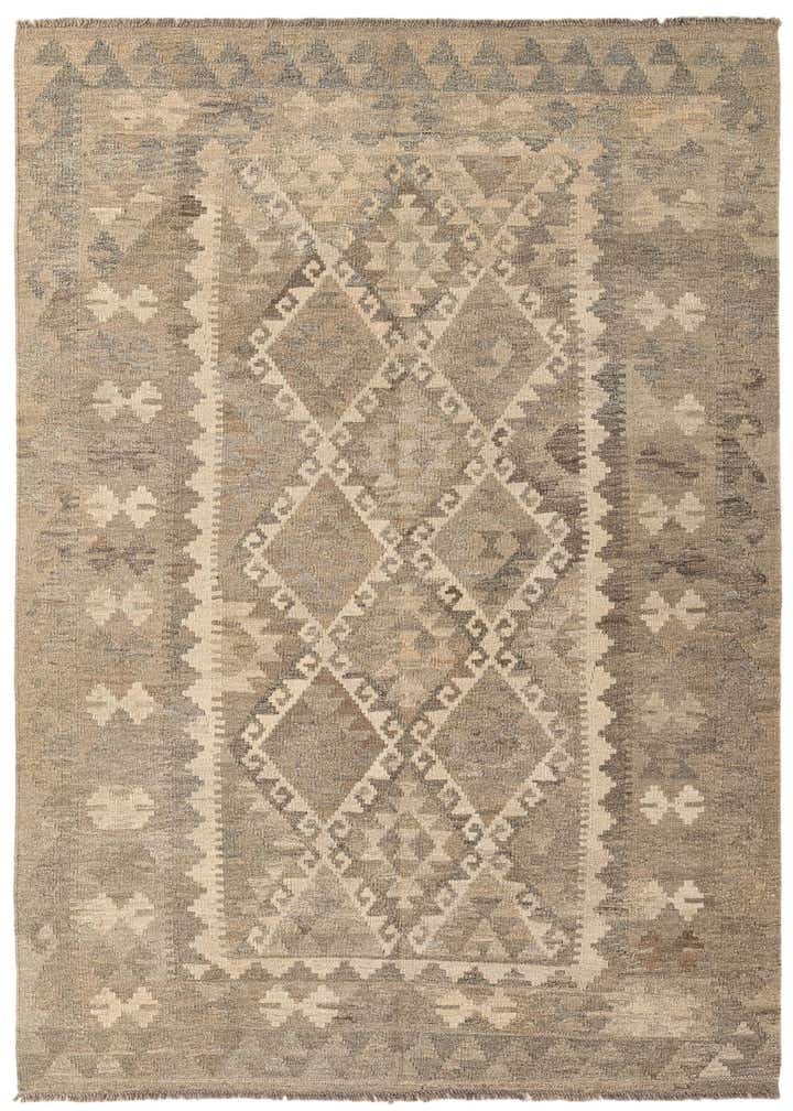 5' x 6' 8 Hand Woven Kilim Maymana Wool Rug