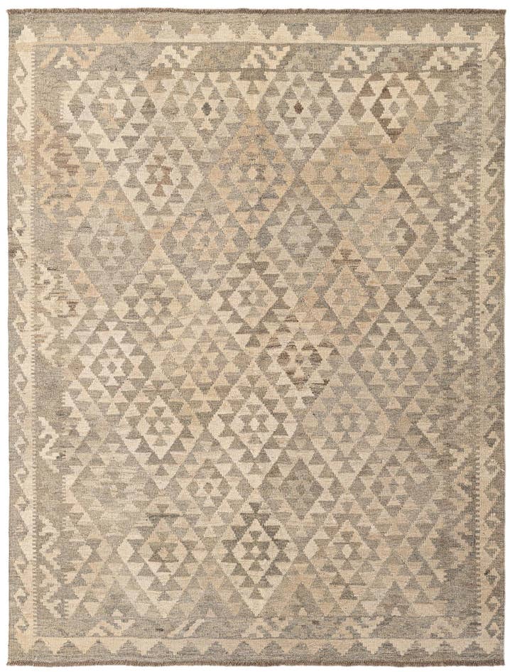 Detail image of 5' 2 x 6' 9 Hand Woven Kilim Maymana Wool Rug
