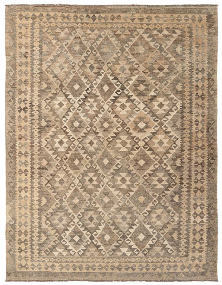 Detail image of 6' 8 x 9' 7 Hand Woven Kilim Maymana Wool Rug