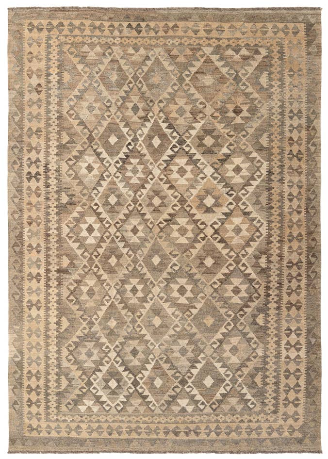 Detail image of 6' 8 x 9' 7 Hand Woven Kilim Maymana Wool Rug