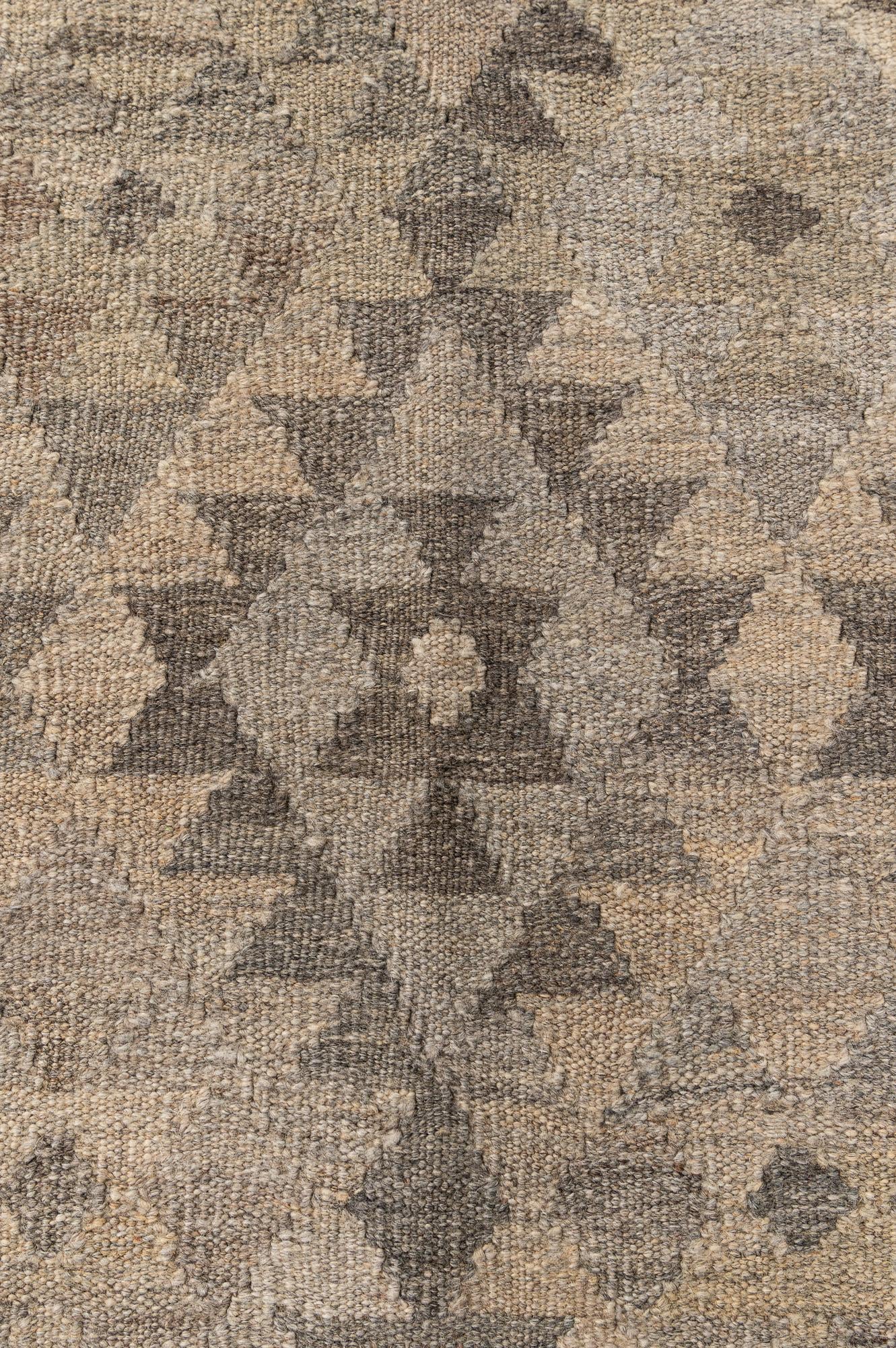 4' 11 x 6' 6 Hand Woven Kilim Maymana Wool Rug