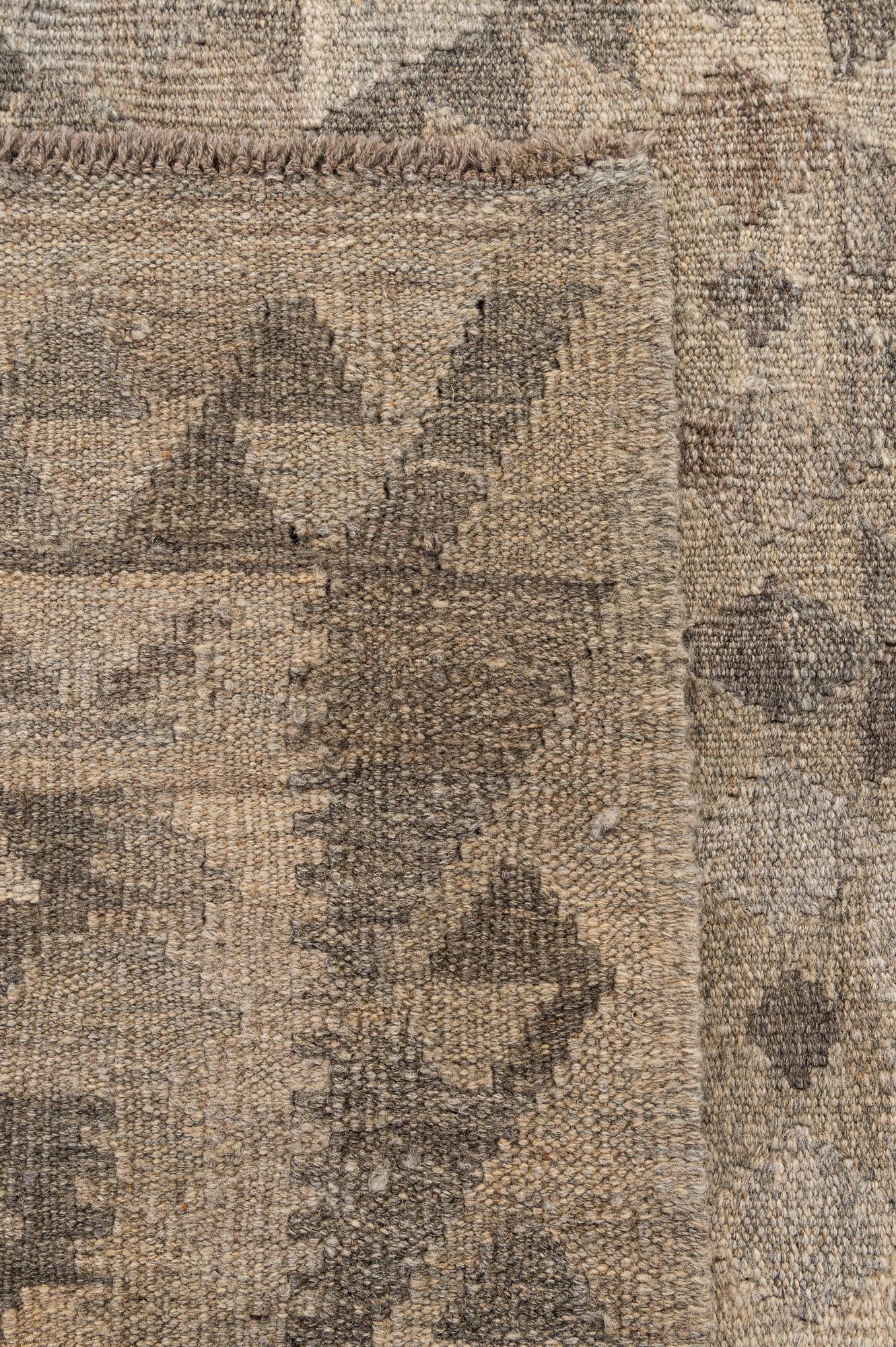 4' 11 x 6' 6 Hand Woven Kilim Maymana Wool Rug