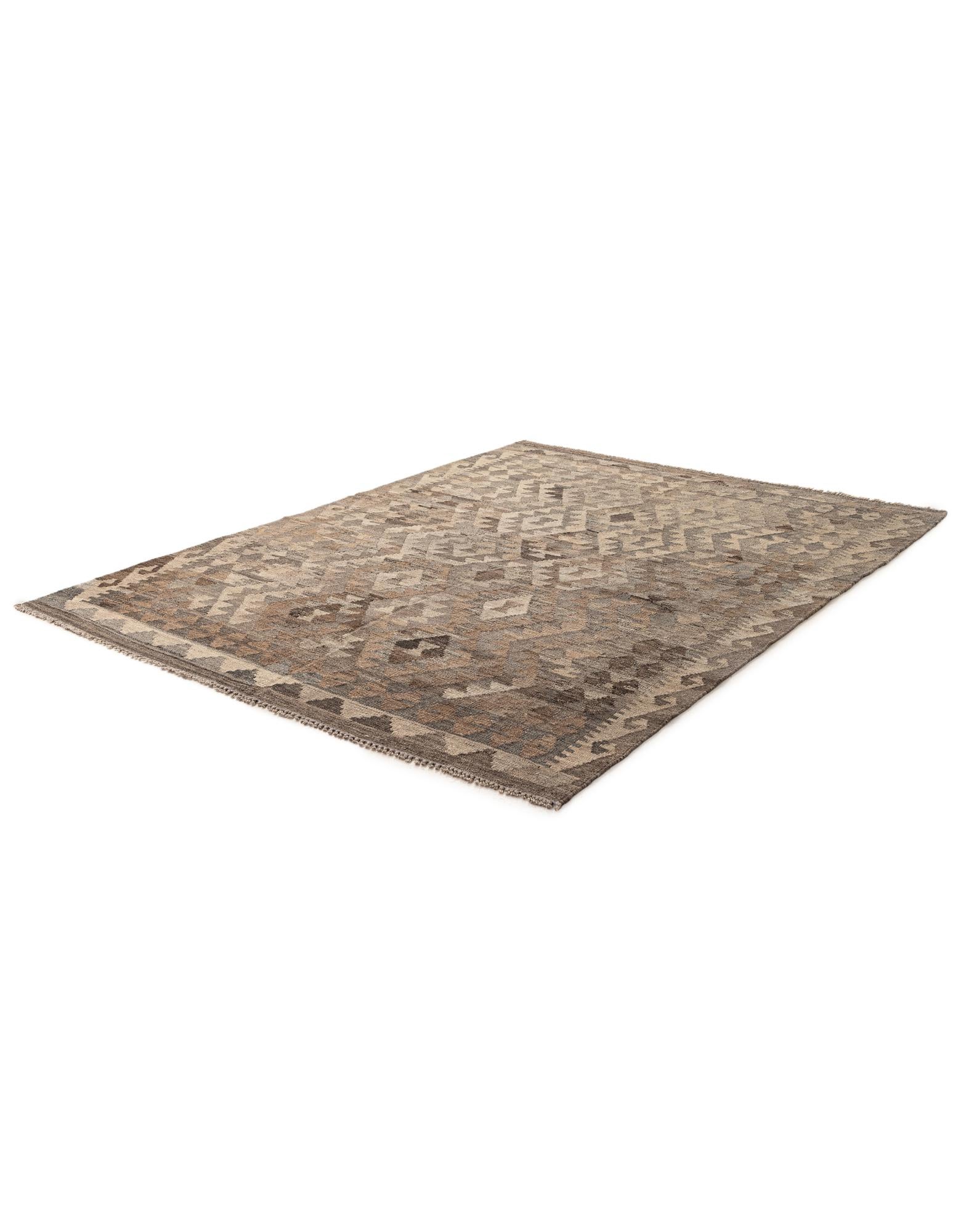 5' x 6' 7 Hand Woven Kilim Maymana Wool Rug
