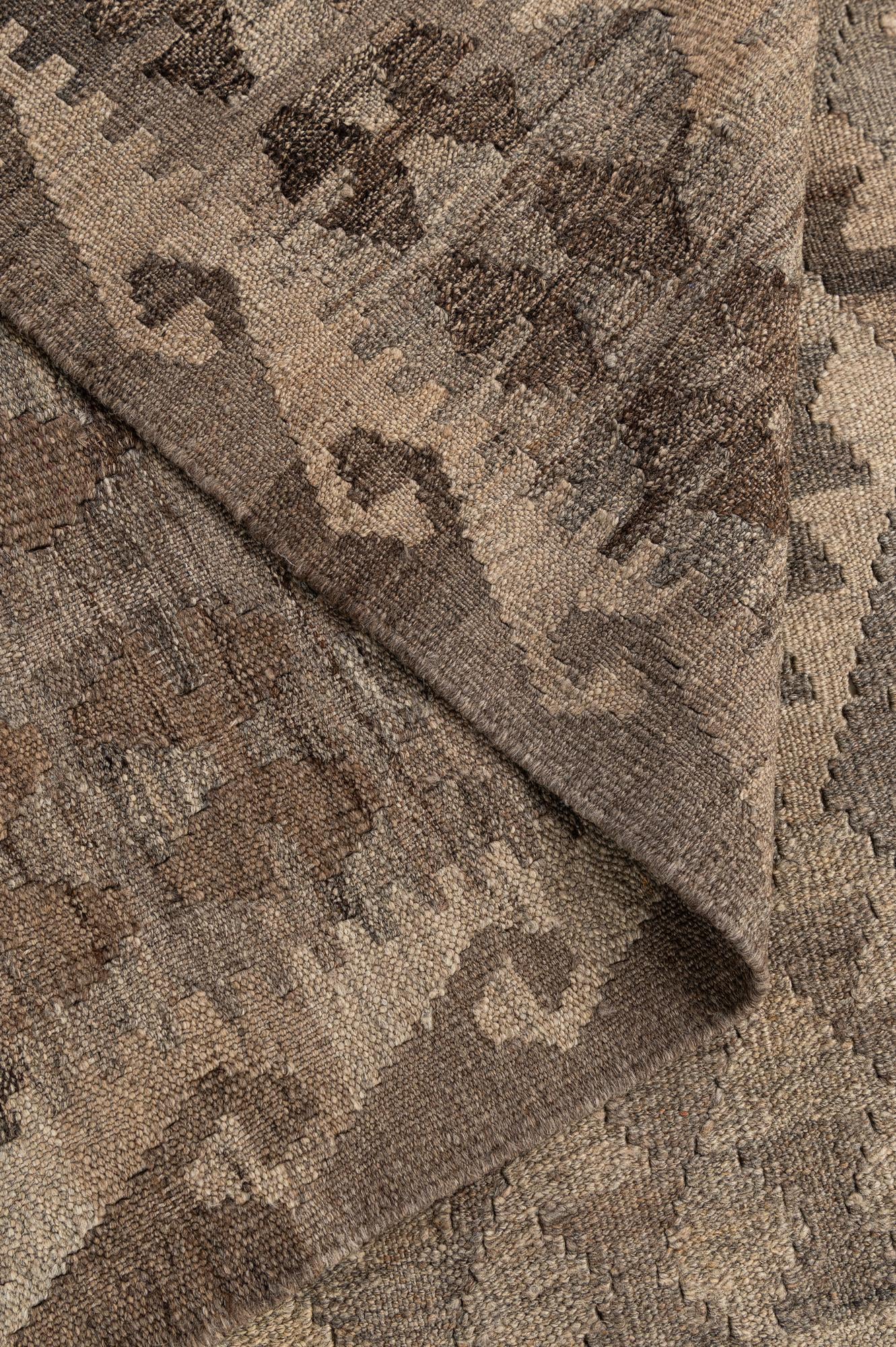 5' x 6' 7 Hand Woven Kilim Maymana Wool Rug