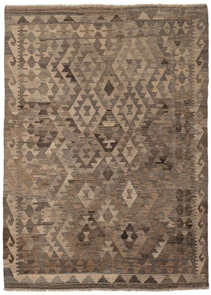 5' x 6' 7 Hand Woven Kilim Maymana Wool Rug