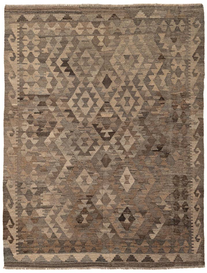 Detail image of 5' x 6' 7 Hand Woven Kilim Maymana Wool Rug