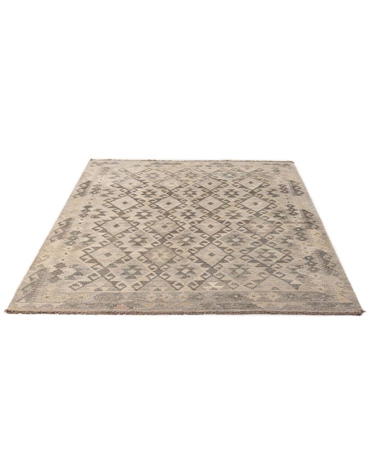 Detail image of 5' x 6' 8 Hand Woven Kilim Maymana Wool Rug