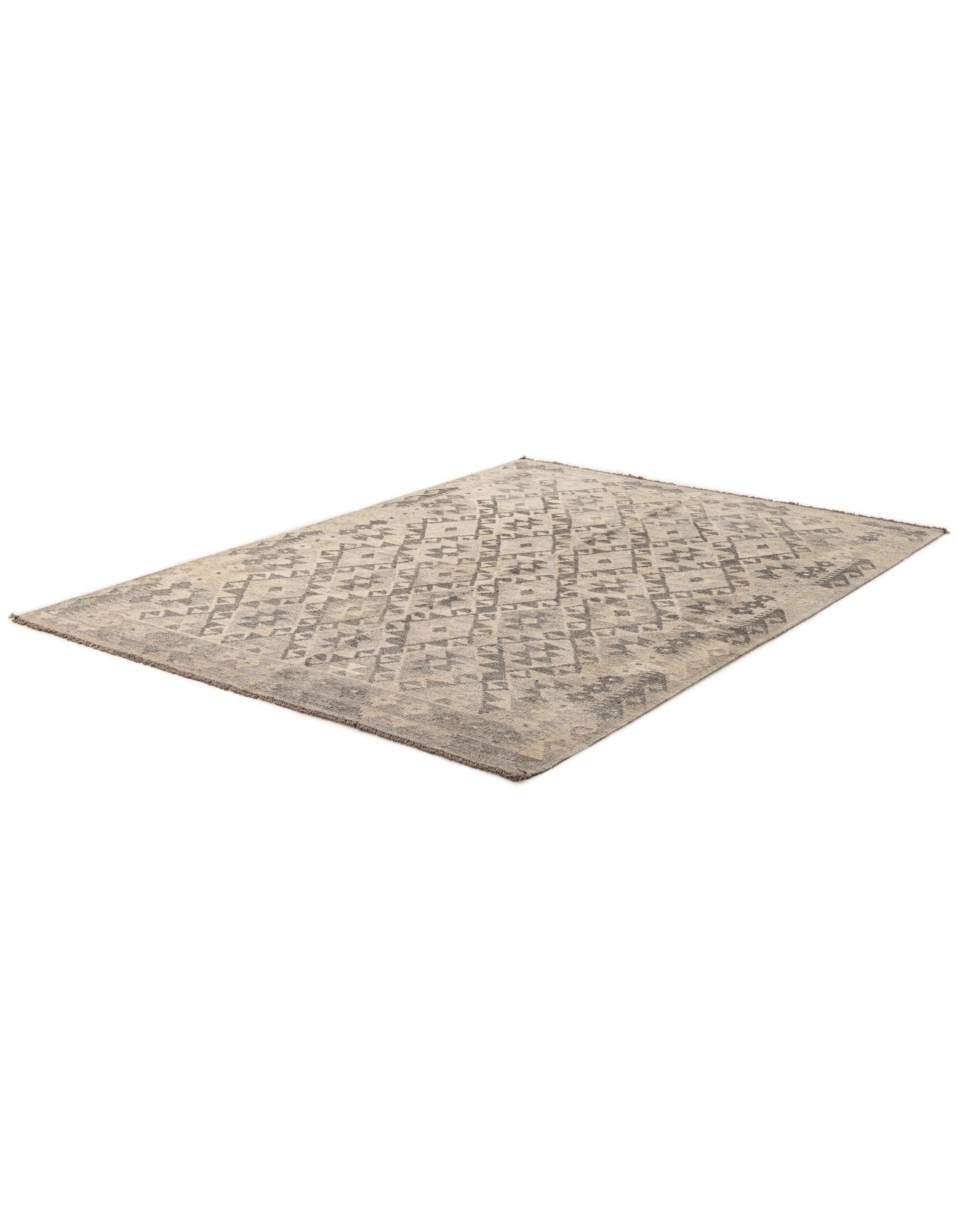 5' x 6' 8 Hand Woven Kilim Maymana Wool Rug