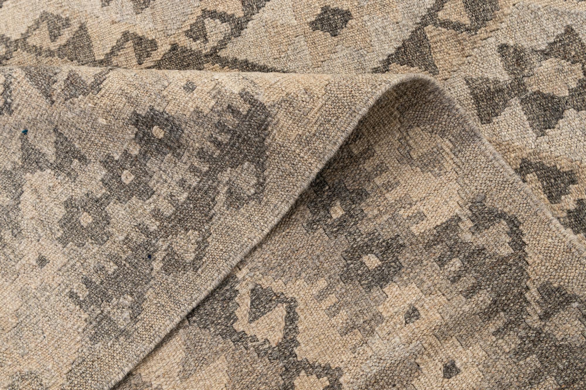 5' x 6' 8 Hand Woven Kilim Maymana Wool Rug
