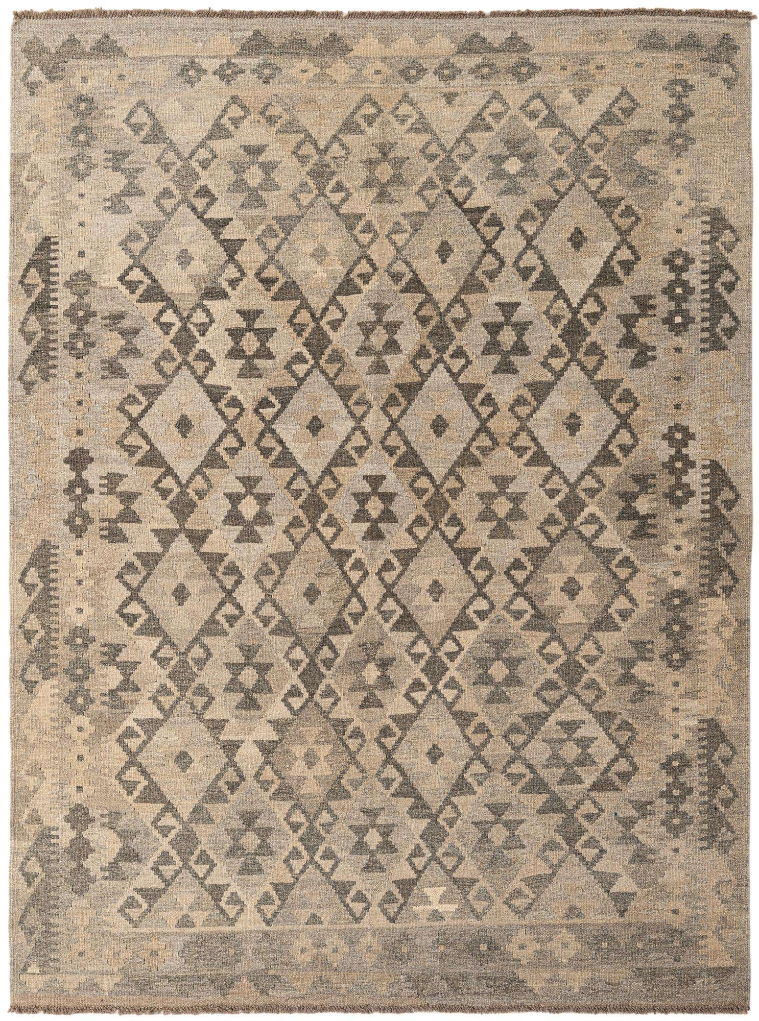 5' x 6' 8 Hand Woven Kilim Maymana Wool Rug