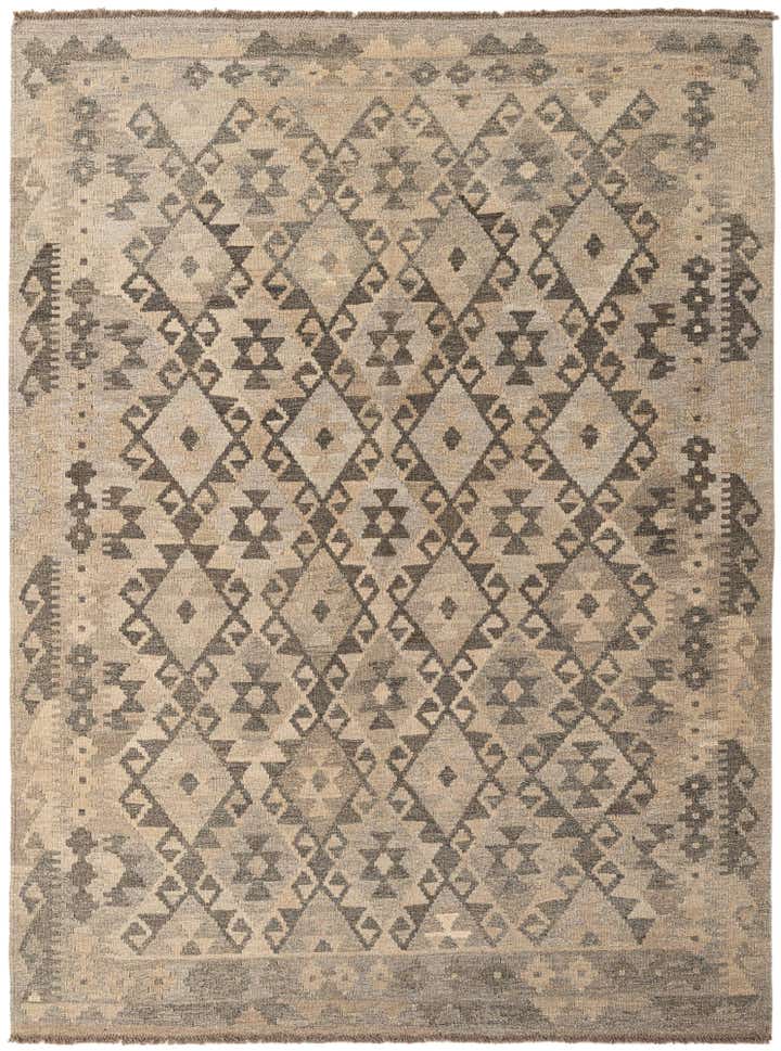 5' x 6' 8 Hand Woven Kilim Maymana Wool Rug
