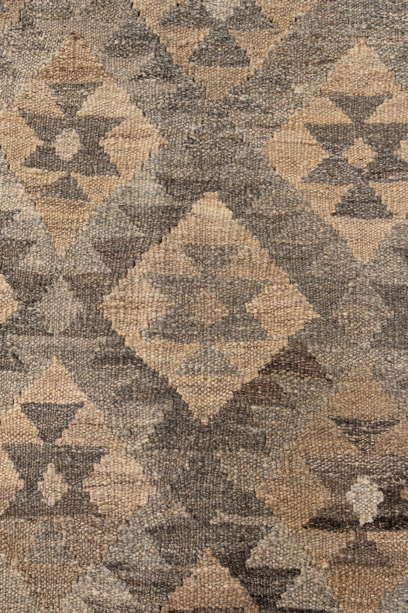 5' 1 x 6' 6 Hand Woven Kilim Maymana Wool Rug