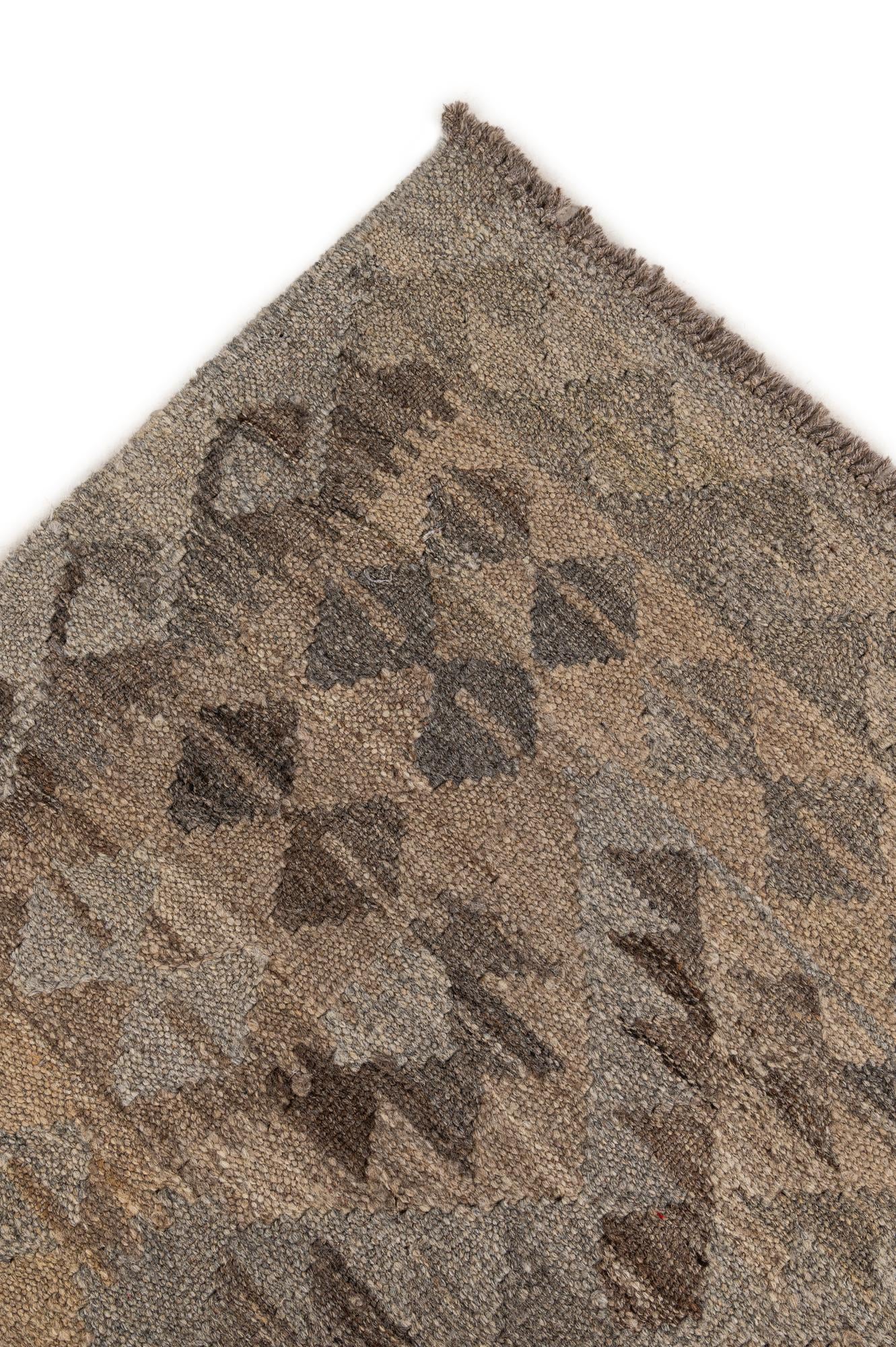 5' 1 x 6' 6 Hand Woven Kilim Maymana Wool Rug