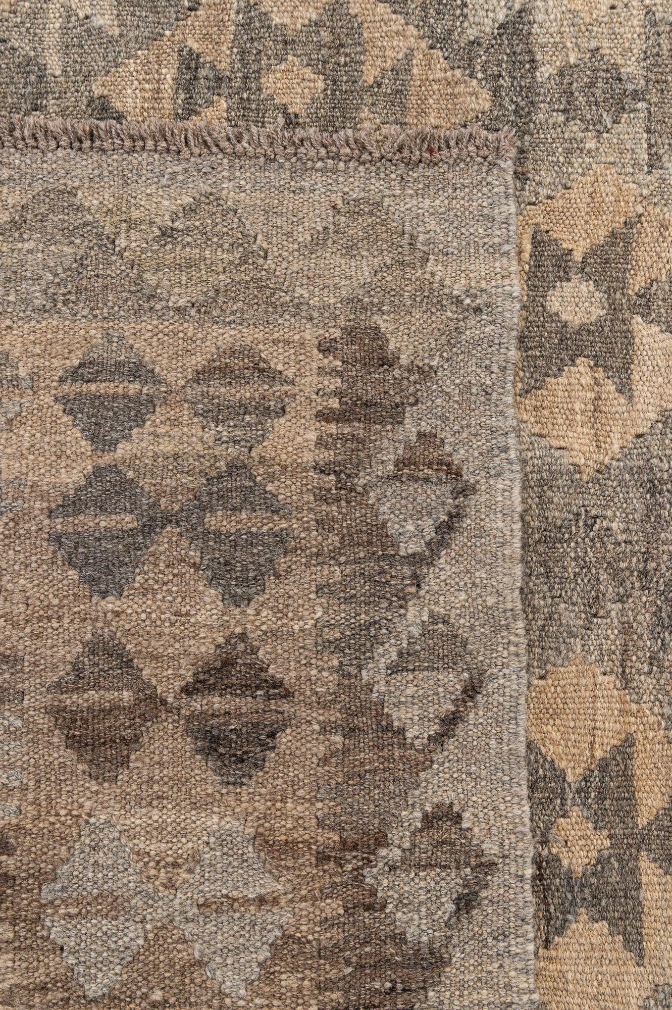 5' 1 x 6' 6 Hand Woven Kilim Maymana Wool Rug