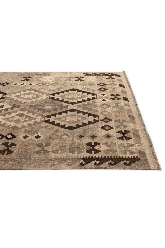4' 11 x 6' 8 Hand Woven Kilim Maymana Wool Rug