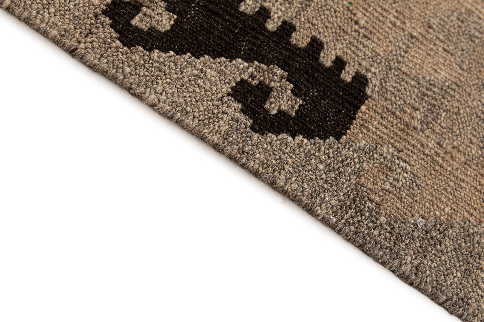 4' 11 x 6' 8 Hand Woven Kilim Maymana Wool Rug