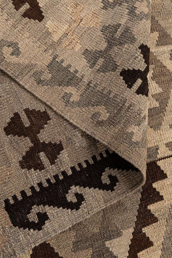 4' 11 x 6' 8 Hand Woven Kilim Maymana Wool Rug