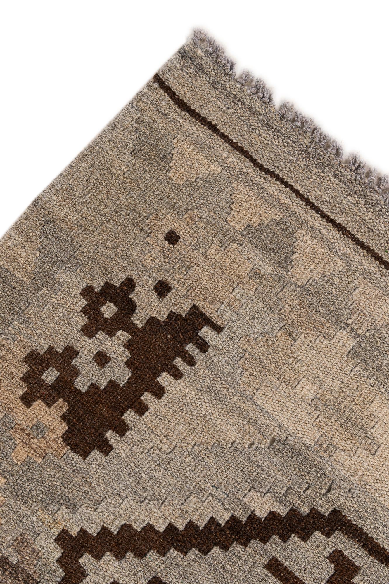 4' 10 x 6' 5 Hand Woven Kilim Maymana Wool Rug