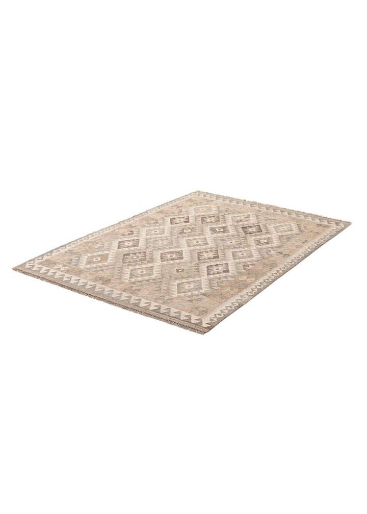 4' 11 x 7' Hand Woven Kilim Maymana Wool Rug