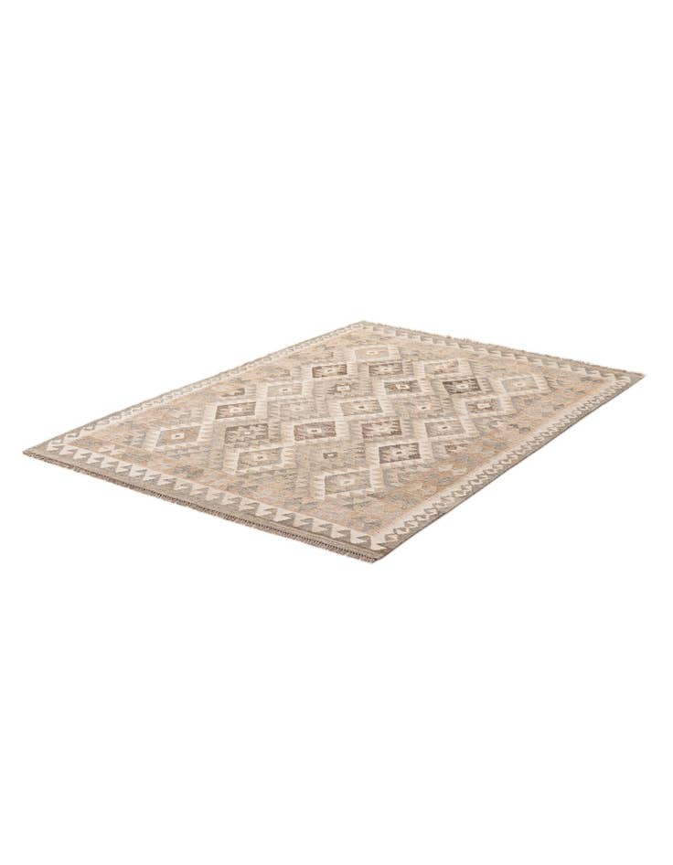 Detail image of 4' 11 x 7' Hand Woven Kilim Maymana Wool Rug