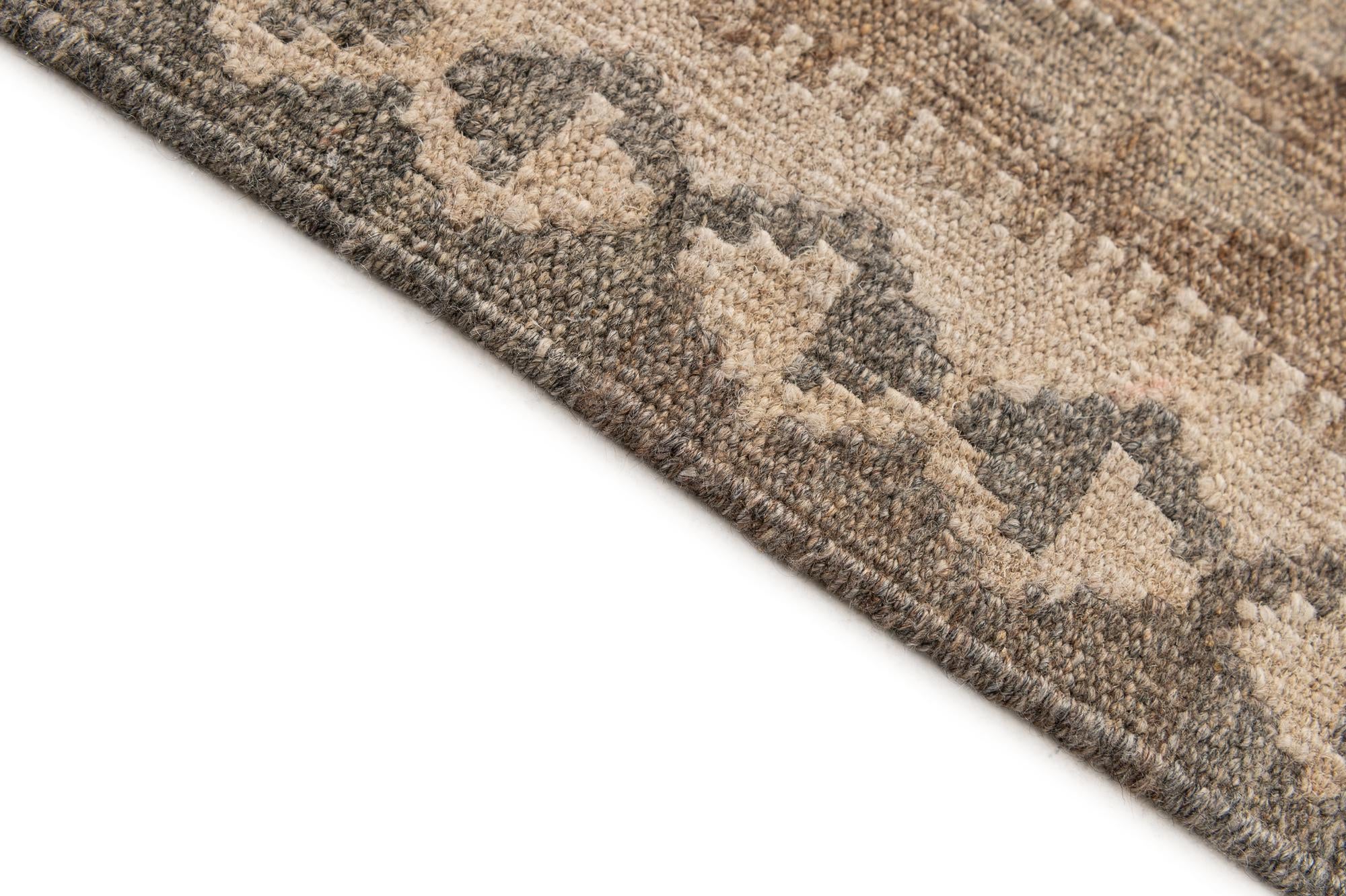 4' 11 x 7' Hand Woven Kilim Maymana Wool Rug