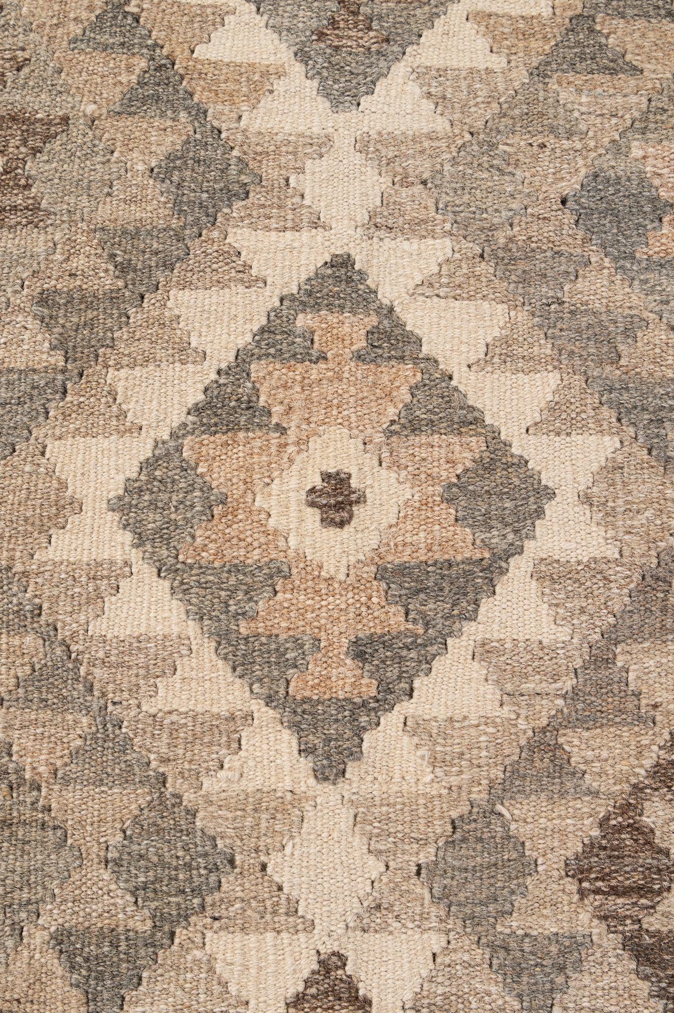 4' 11 x 7' Hand Woven Kilim Maymana Wool Rug