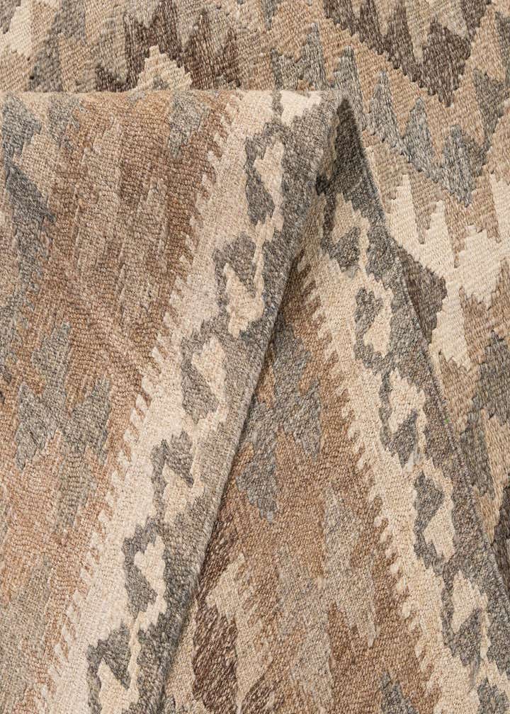 4' 11 x 7' Hand Woven Kilim Maymana Wool Rug