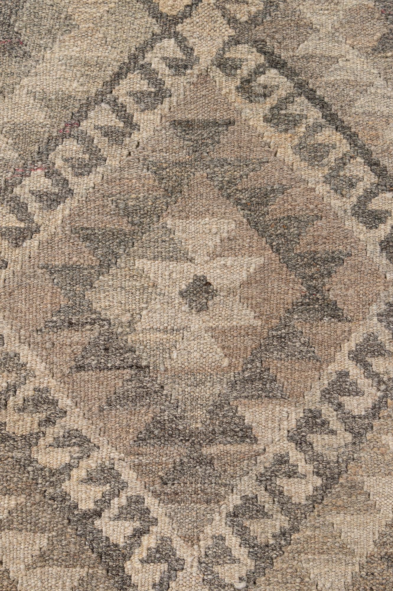 4' 11 x 6' 10 Hand Woven Kilim Maymana Wool Rug