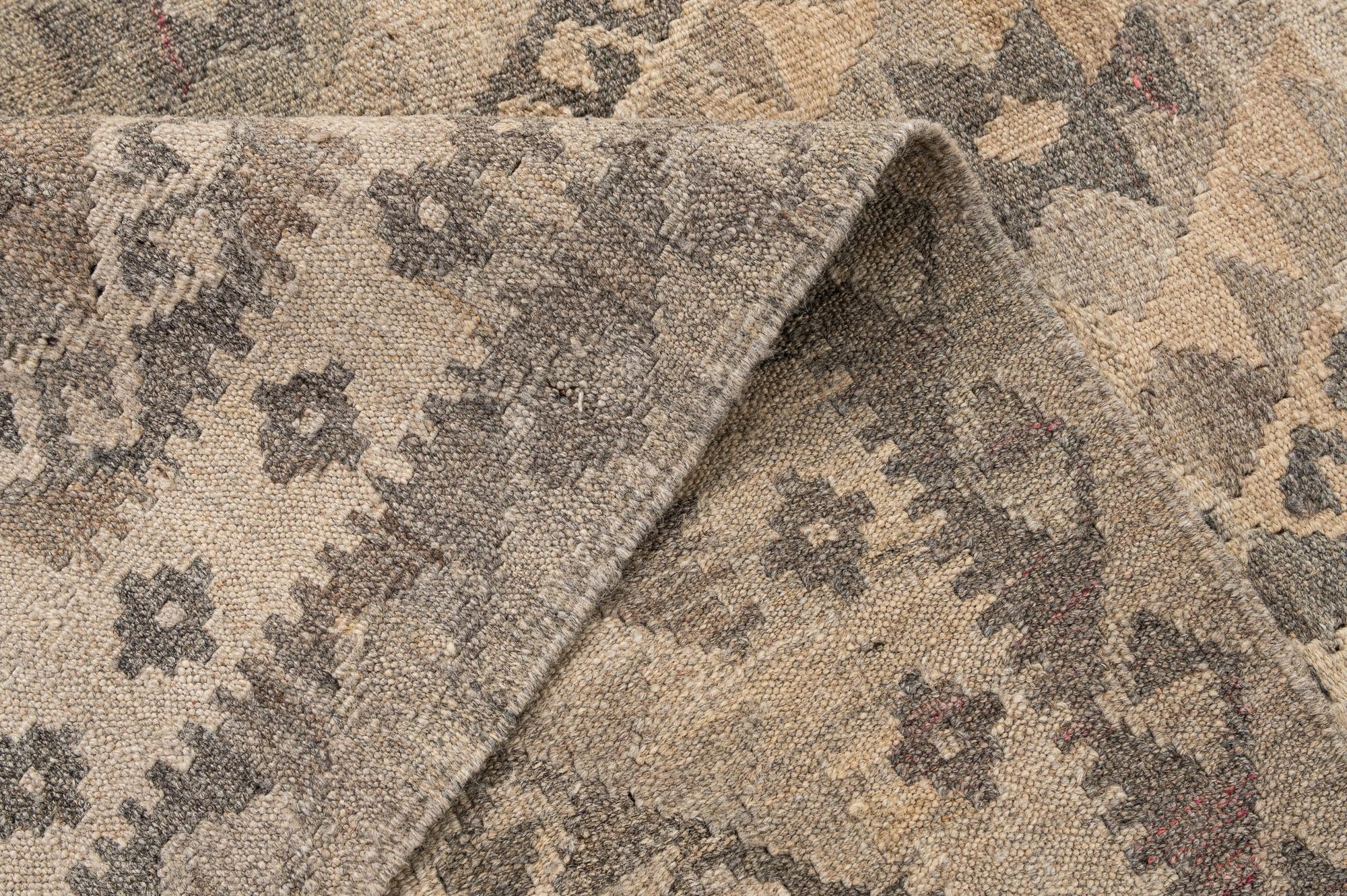 4' 11 x 6' 10 Hand Woven Kilim Maymana Wool Rug