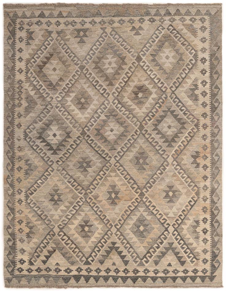 Detail image of 4' 11 x 6' 10 Hand Woven Kilim Maymana Wool Rug