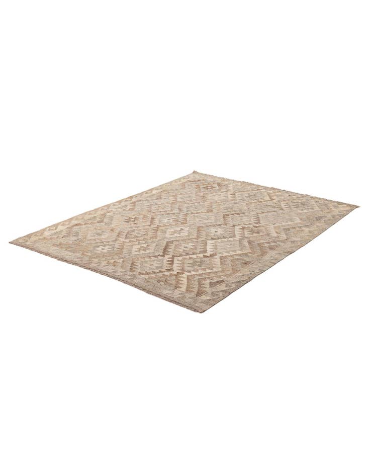 Detail image of 5' 1 x 6' 9 Hand Woven Kilim Maymana Wool Rug